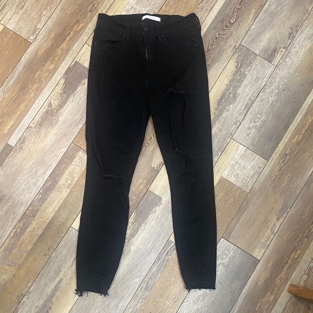 Eunina Distressed Black Skinny Jeans